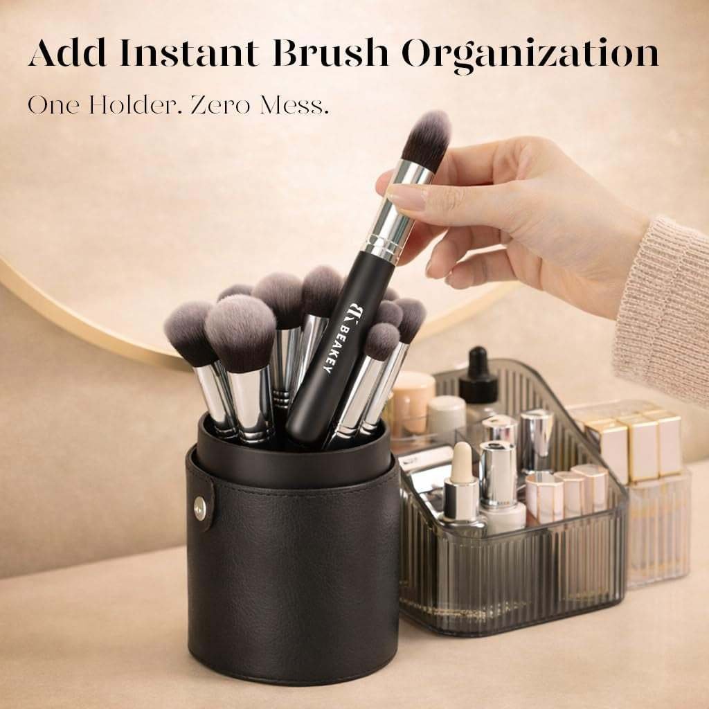 Makeup Brush Set,13 Pcs with Case,10 Brushes and 2 Sponges | Soft Synthetic Bristles,Foundation Brush for Liquid Makeup,Eye Shadow Brushes Set,Blush Brush Cream,Travel Makeup Brush Set